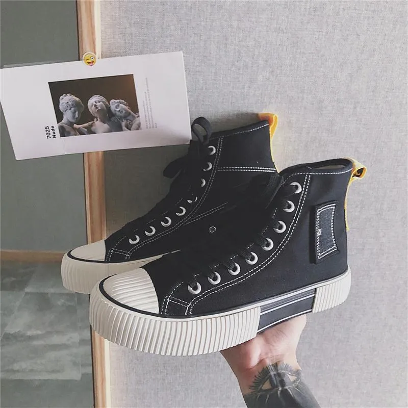 2024 spring new cartoon jingle cat high top canvas shoes versatile sports board shoes student casual shoes 2052