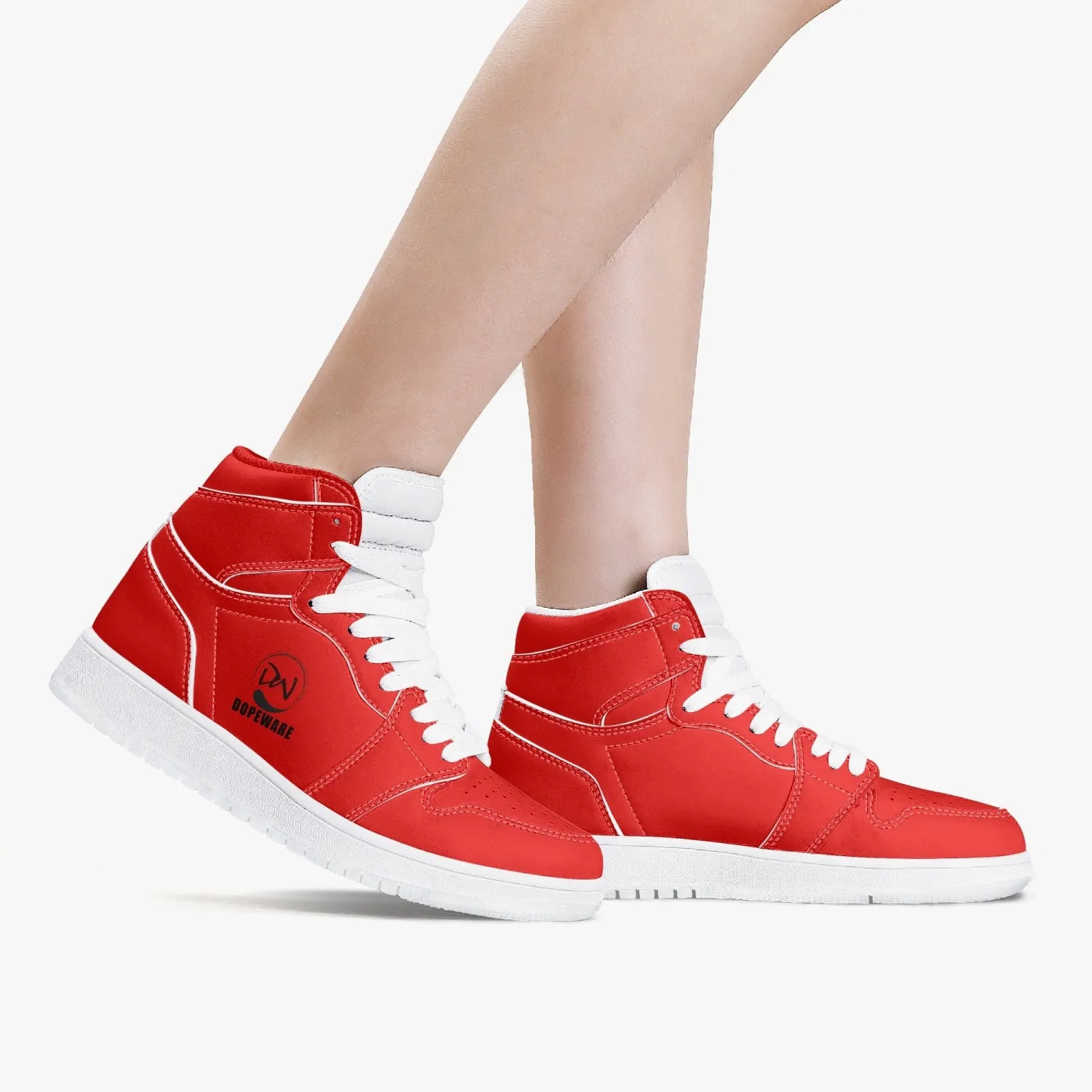 236. New High-Top Leather Sneakers - White