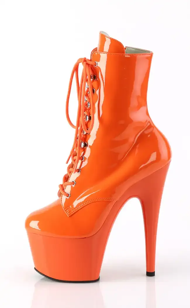 ADORE-1020 Orange Patent Ankle Boots