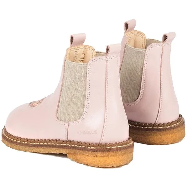 Angulus Chelsea Boots Pale Rose/Rose Glitter/Beige