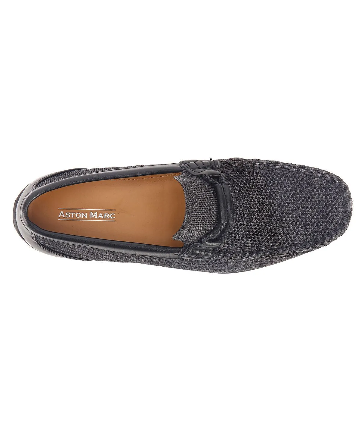 Aston Marc Men's Knit Lace-up Strap Loafers, Black