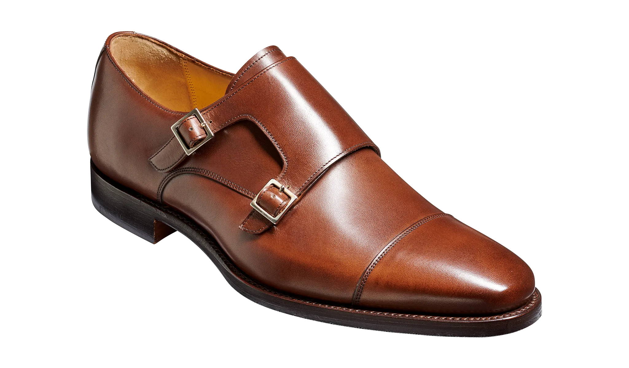 Barker  Edison uncomplicated Monk Strap - Dark Walnut Calf