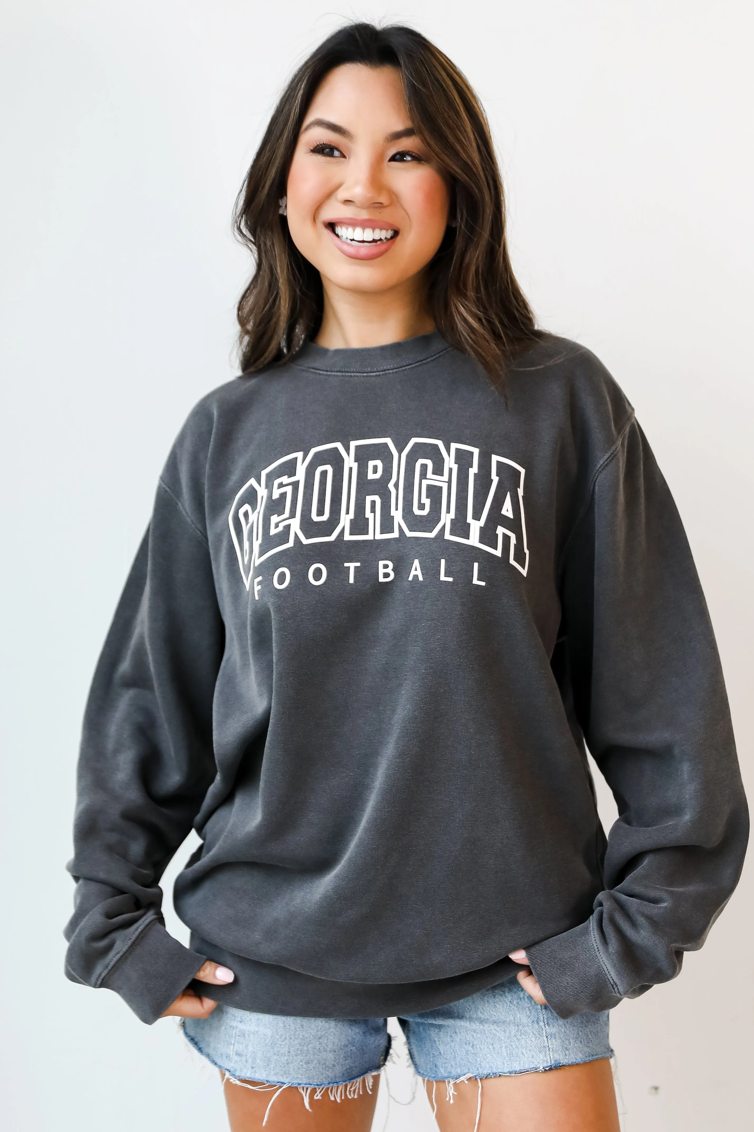 Black Georgia Football Block Letter Sweatshirt