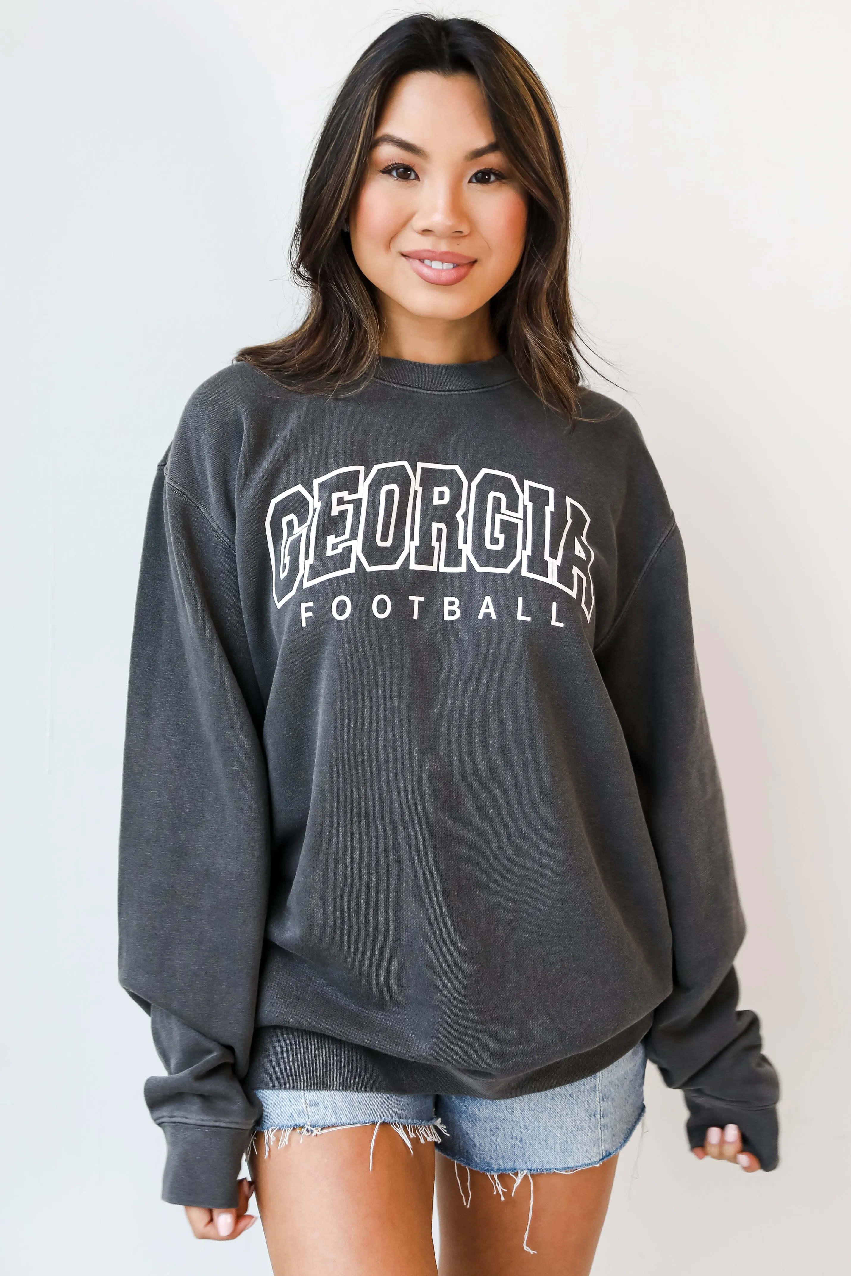 Black Georgia Football Block Letter Sweatshirt