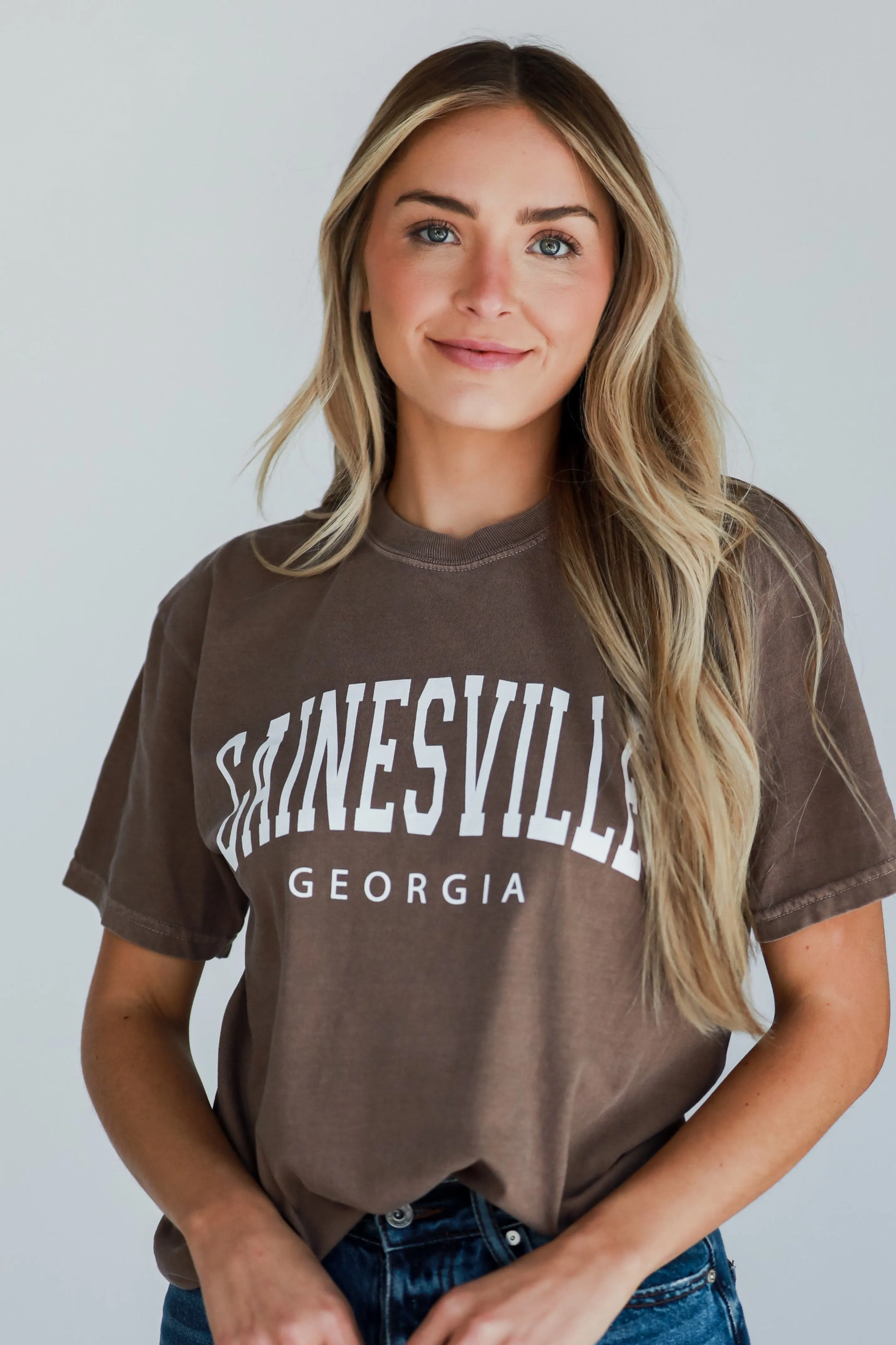 Brown Gainesville Georgia Block Letter Tee