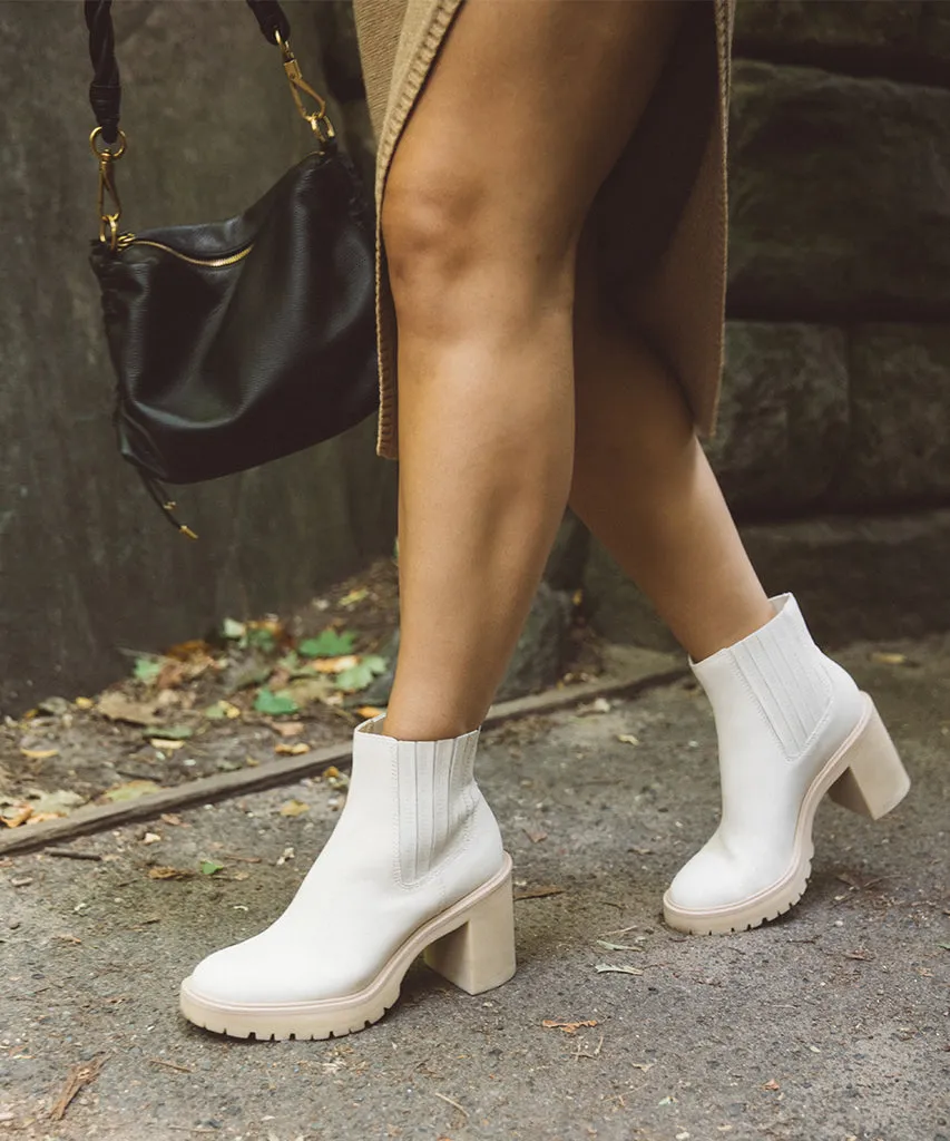 CASTER H2O BOOTIES IVORY LEATHER