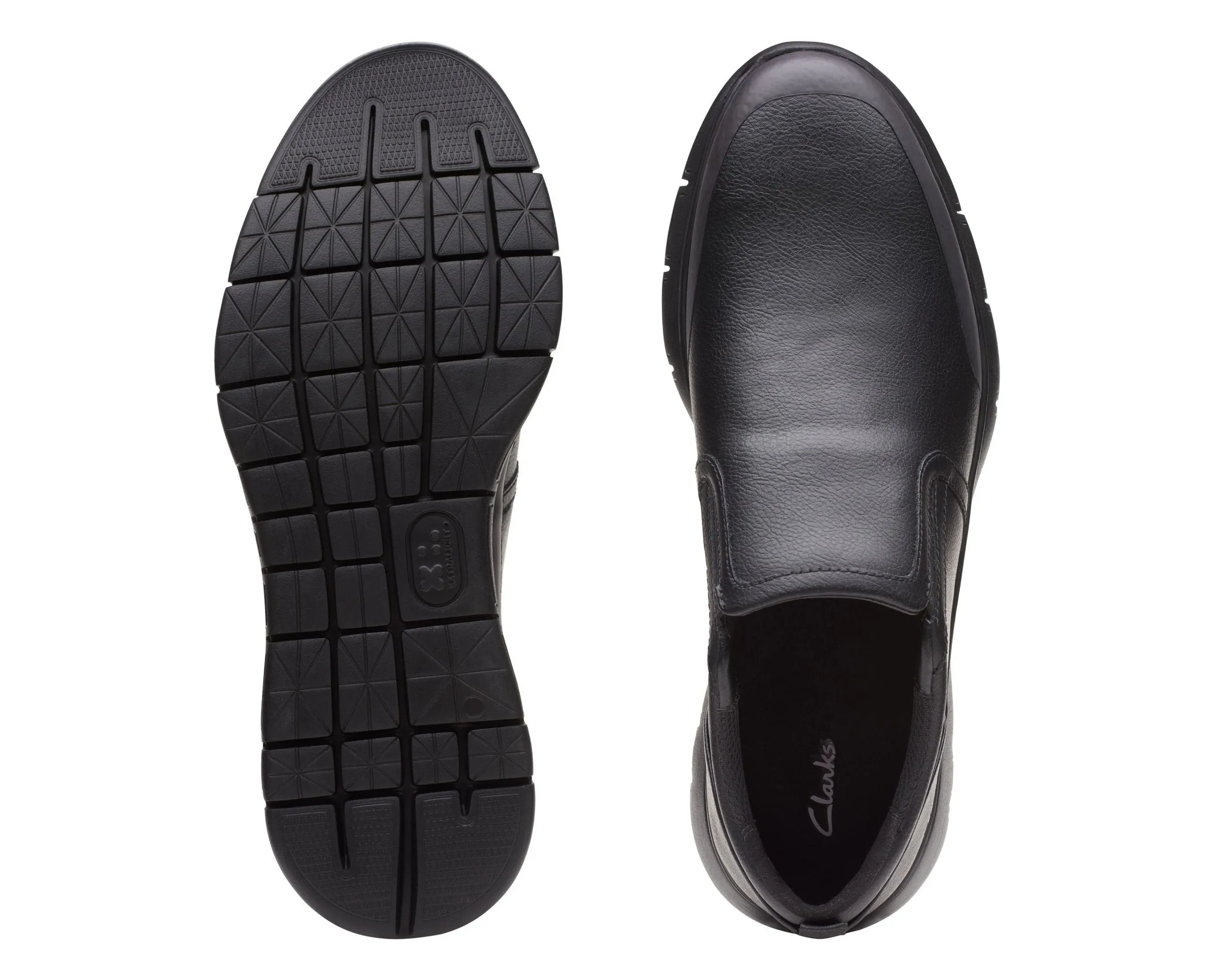 Clarks LT Slip Black Leather