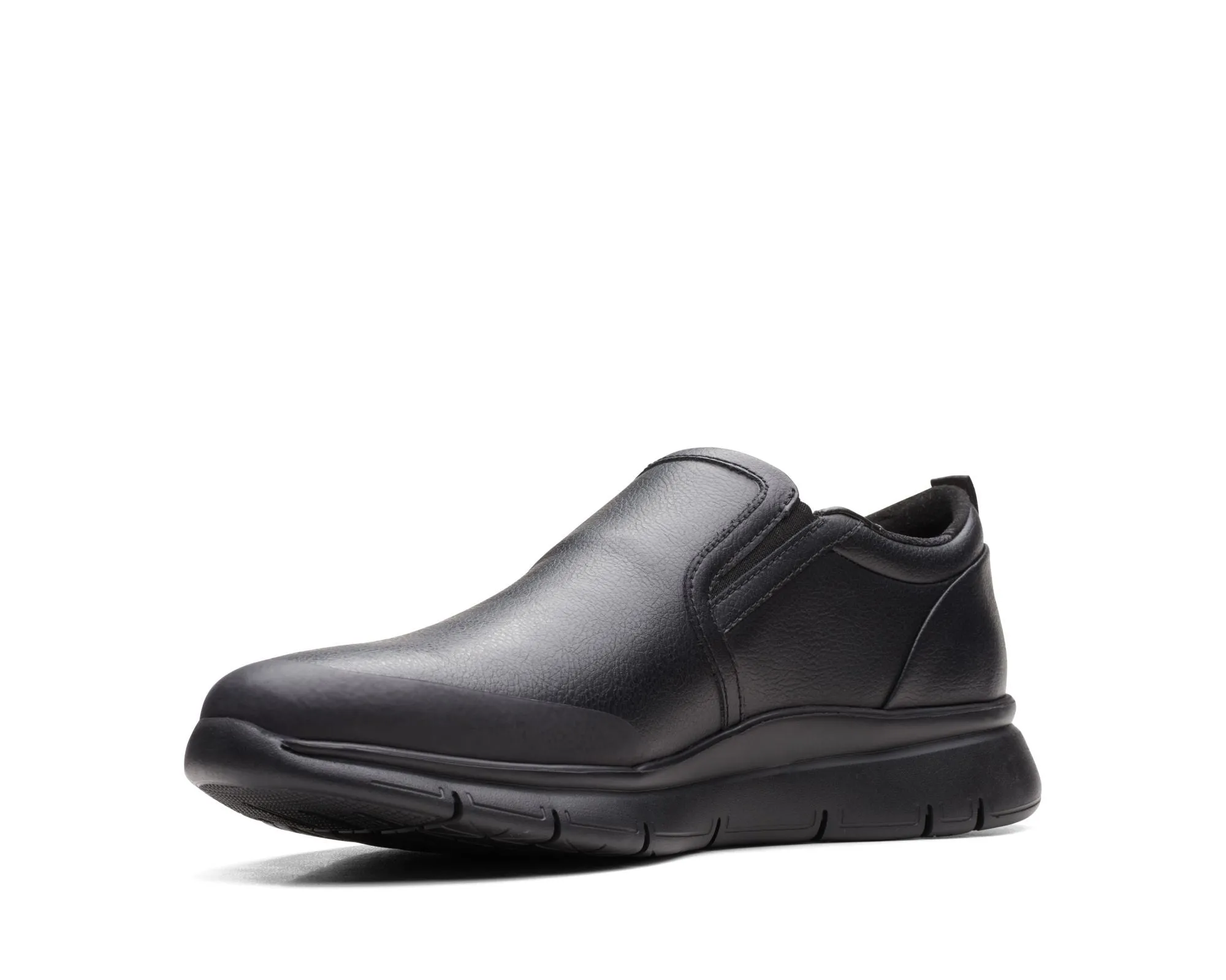 Clarks LT Slip Black Leather