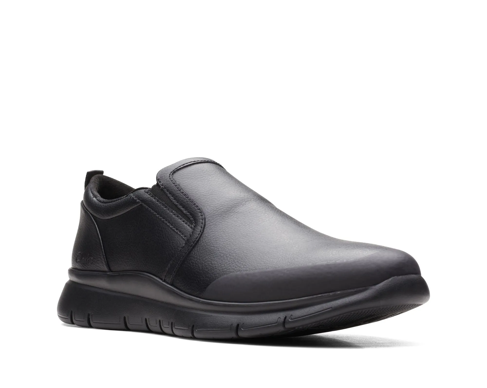 Clarks LT Slip Black Leather