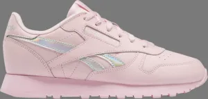 Classic leather big kid sneakers 'pink glow iridescent' Reebok, pink