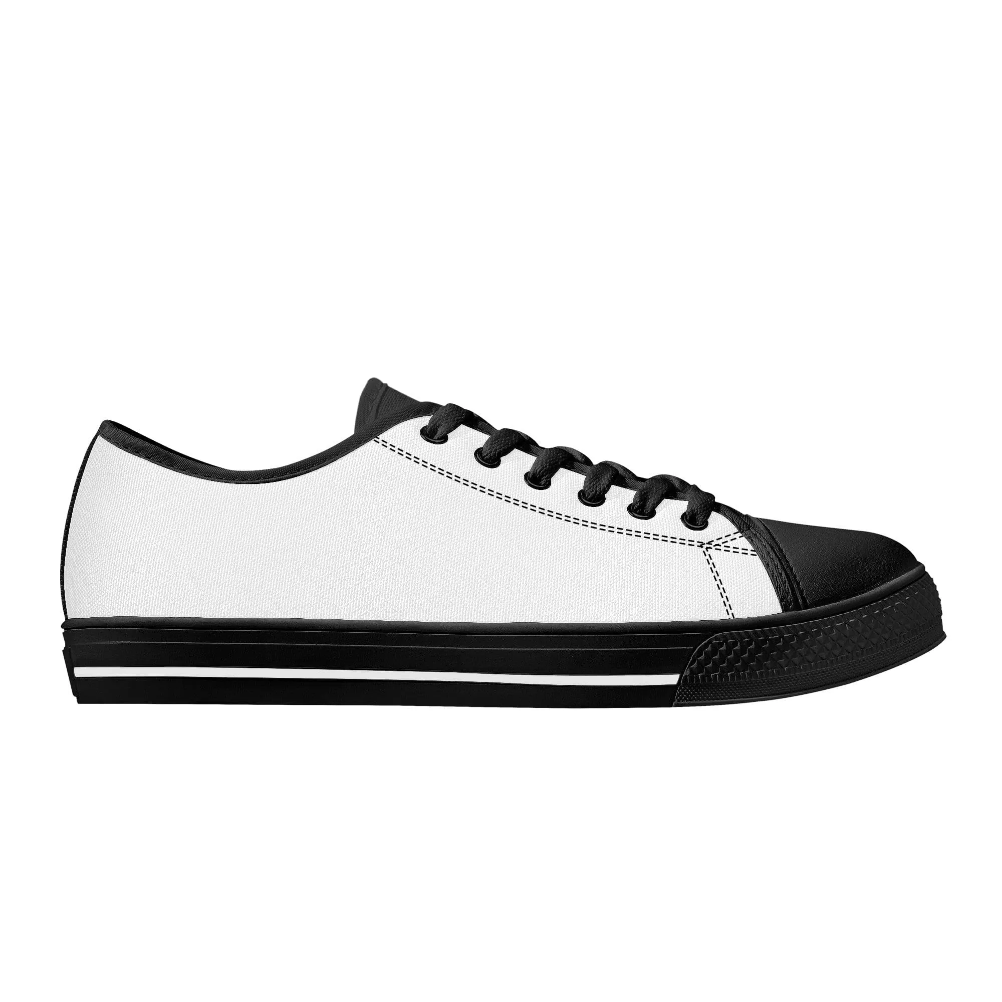 Custom Low Top Canvas Shoes - Black D24