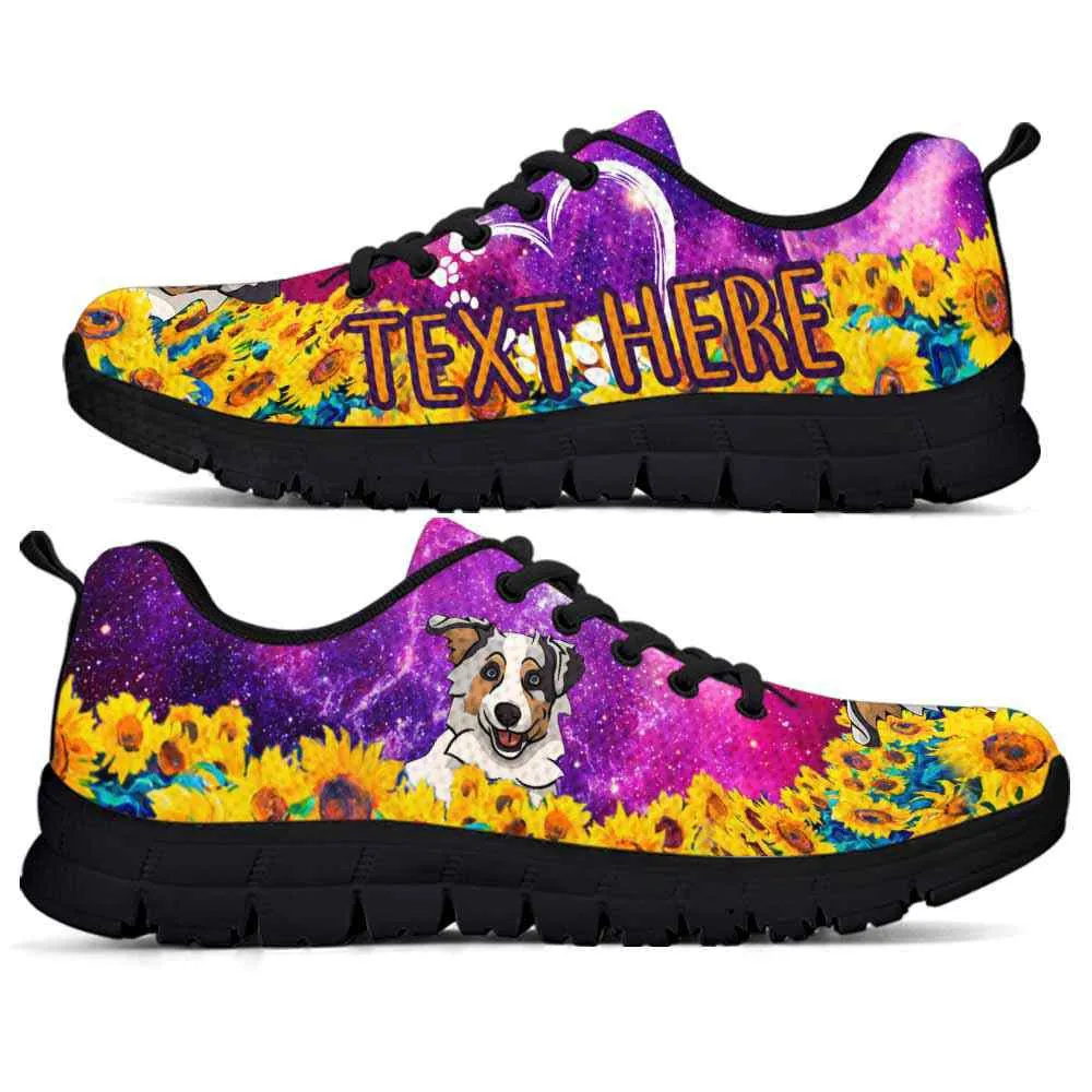 Custom Name Aussie Sneaker, Aussie Sunflower Galaxy Sneakers Running Shoes, Best Running Shoes