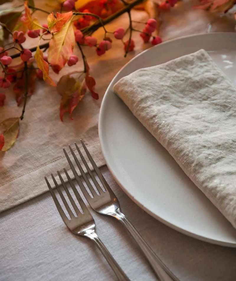 Ecru Linen Table Runner