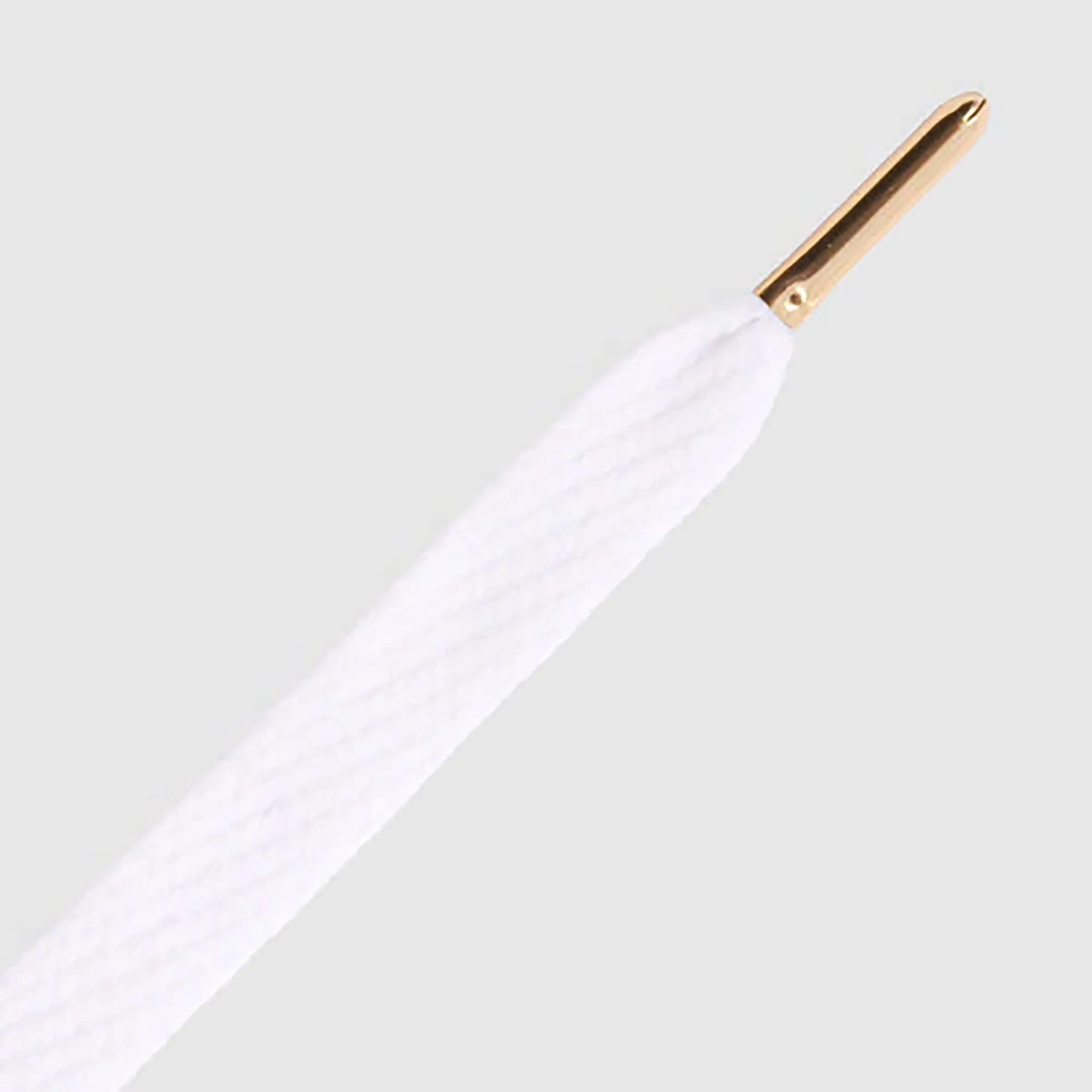 Flatties Metal Tips Shoelaces · White with Gold Tip