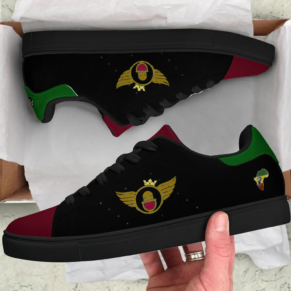 Gold Series - Black,Green and Red | Low Top Customized | Shoe Zero