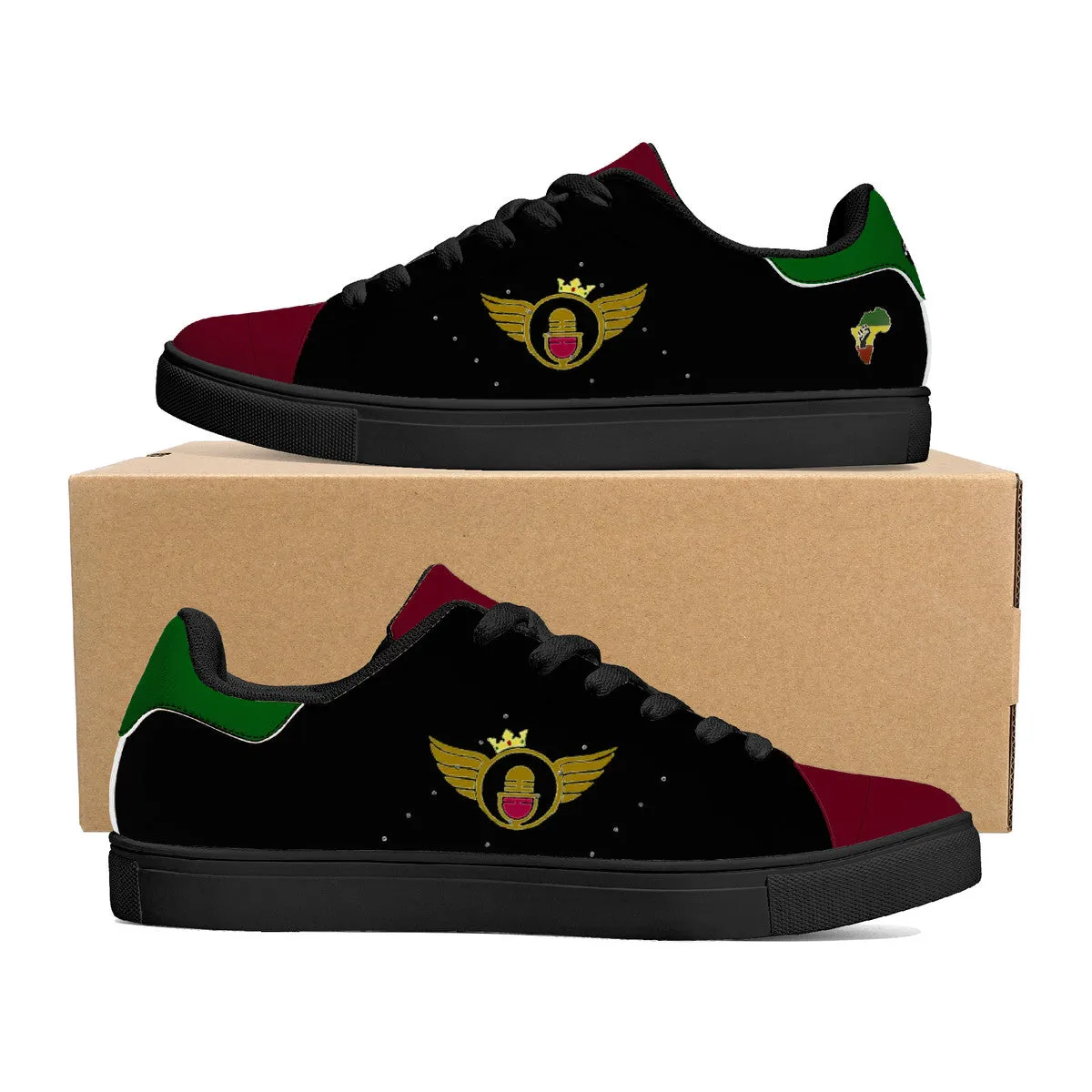 Gold Series - Black,Green and Red | Low Top Customized | Shoe Zero