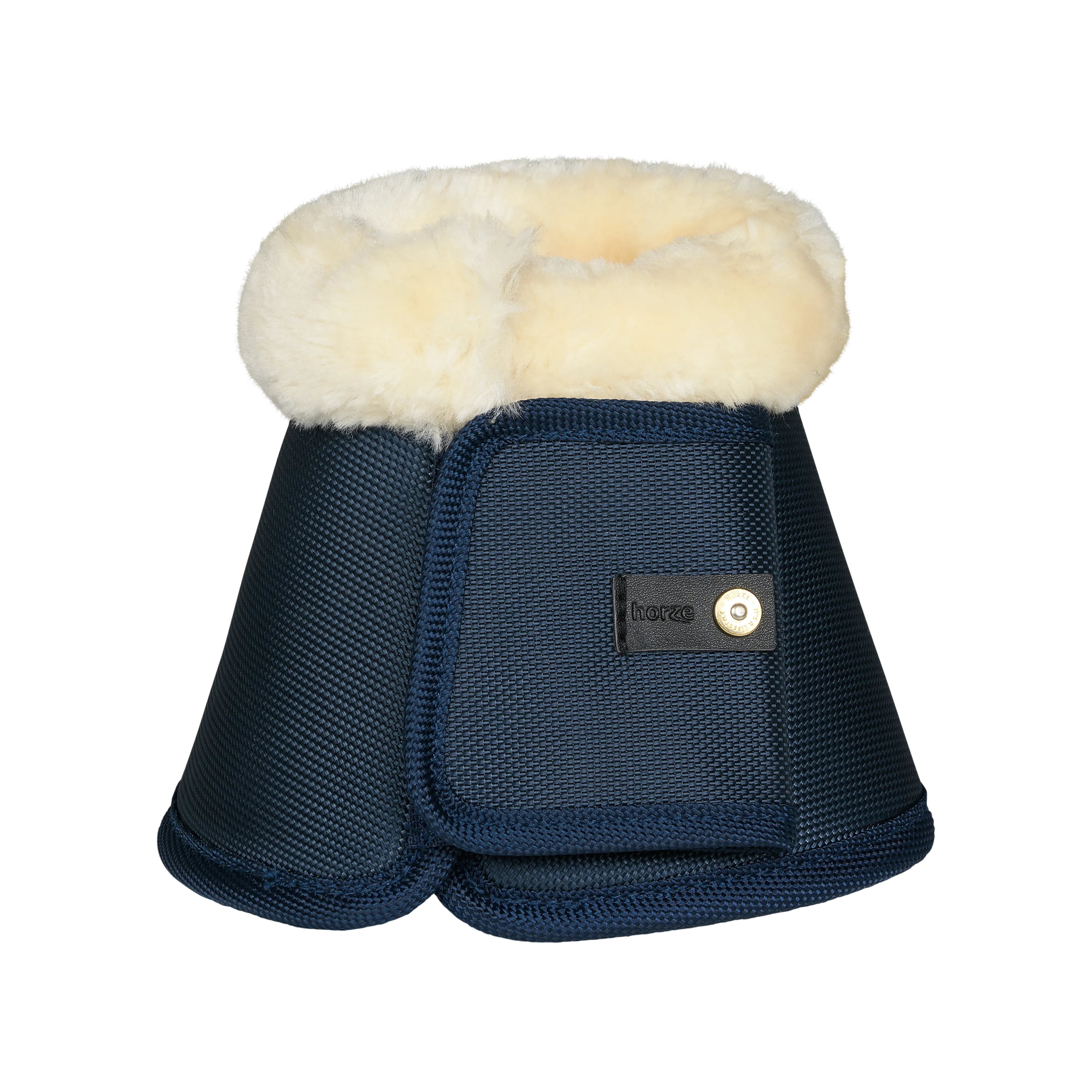 Horze Lincoln Bell Boots with Fur Navy