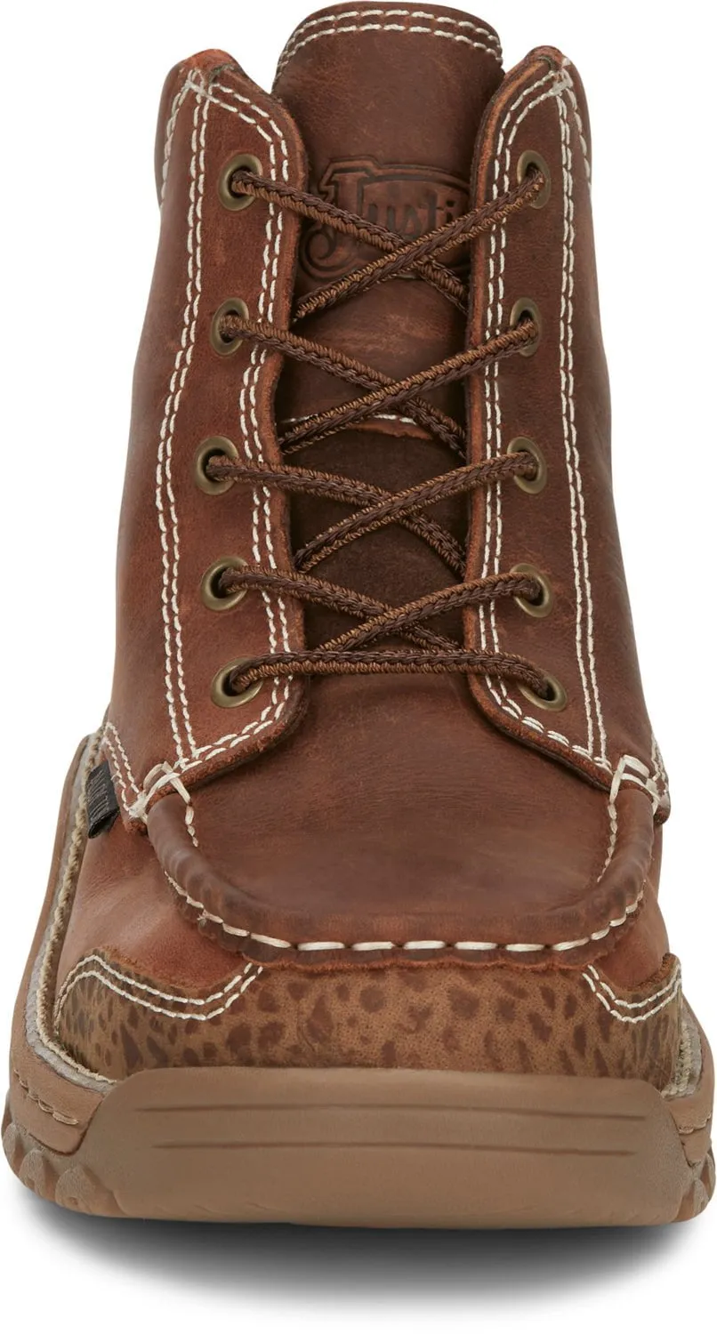 Justin 5in WP EH AT Mens Barley Brown Corbett Leather Work Boots