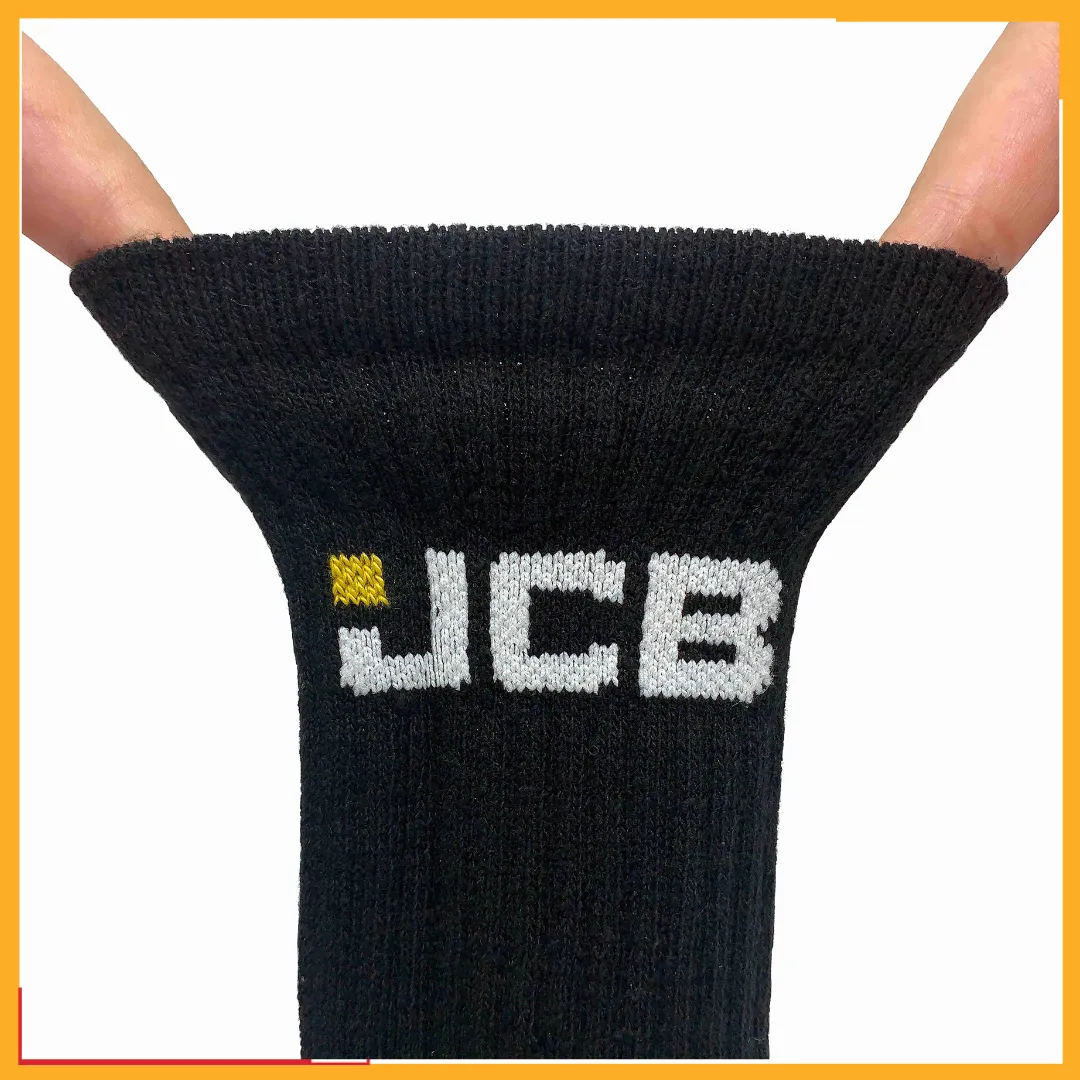 Men's Black Work Socks | JCB Workwear Range | 3 Pairs | U.K. Size 6-11