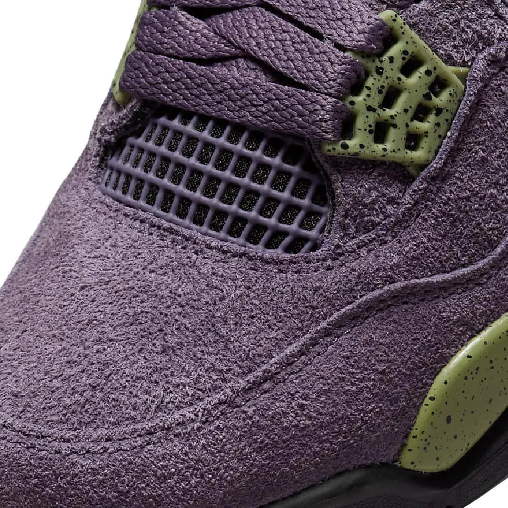 Nike Air Jordan 4 Retro Sneakers, Purple/Black/Green