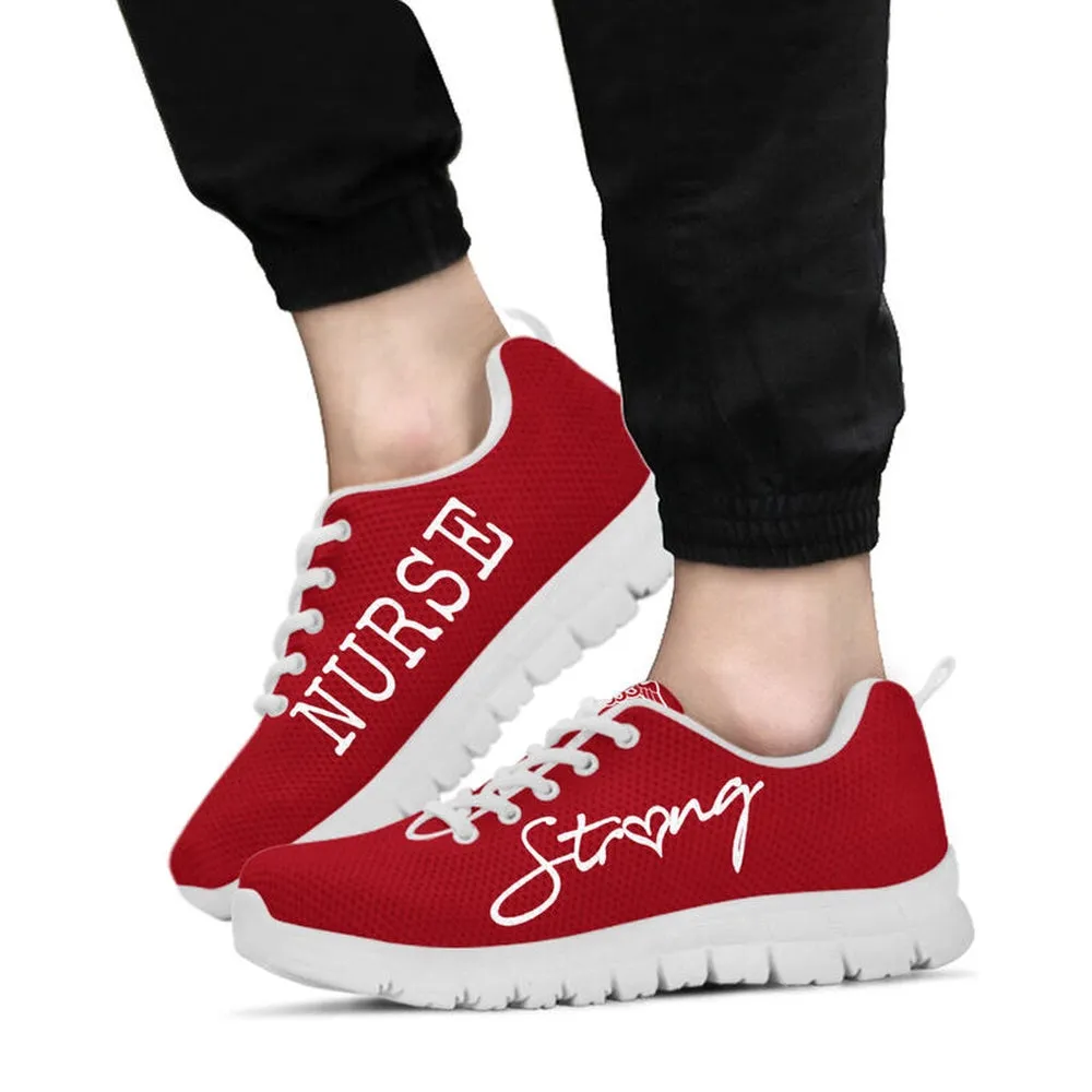 Nurse Sneaker, Nurse Strong Red Sneakers Shoes, Best Shoes For Nurses