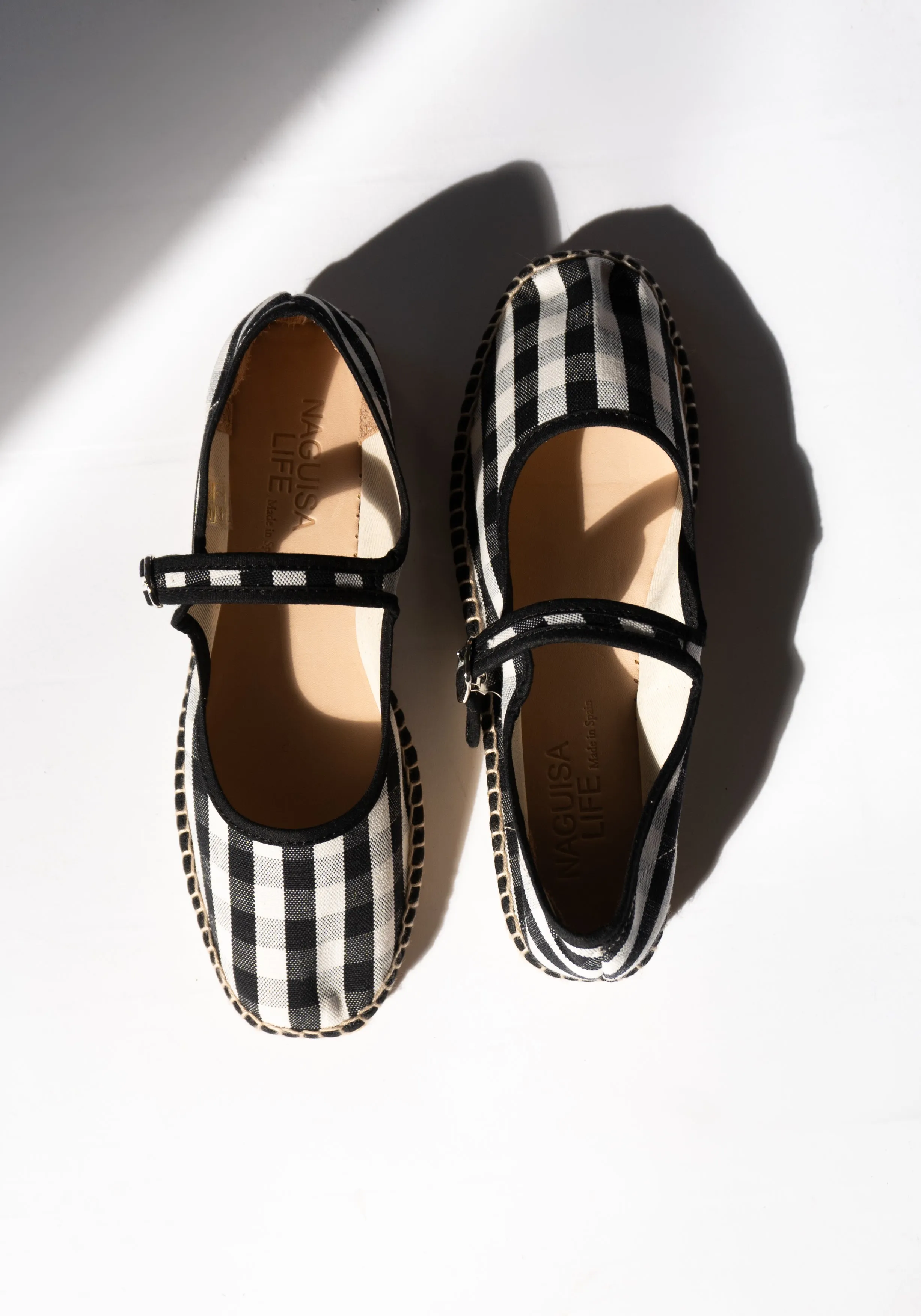 Peonia Espadrille Mary Jane in Black Check