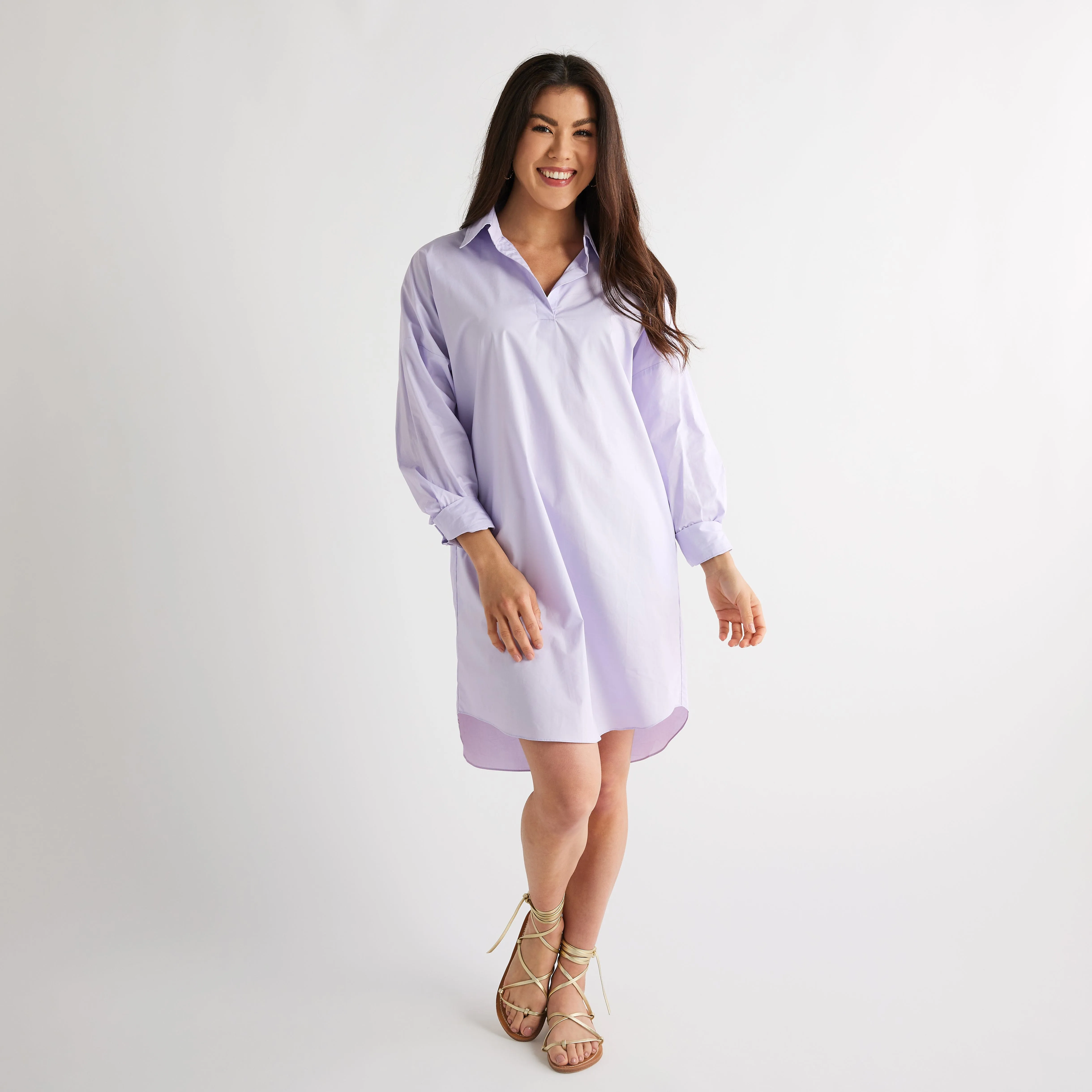 Preppy Star Dress - Lavender with Yellow Star