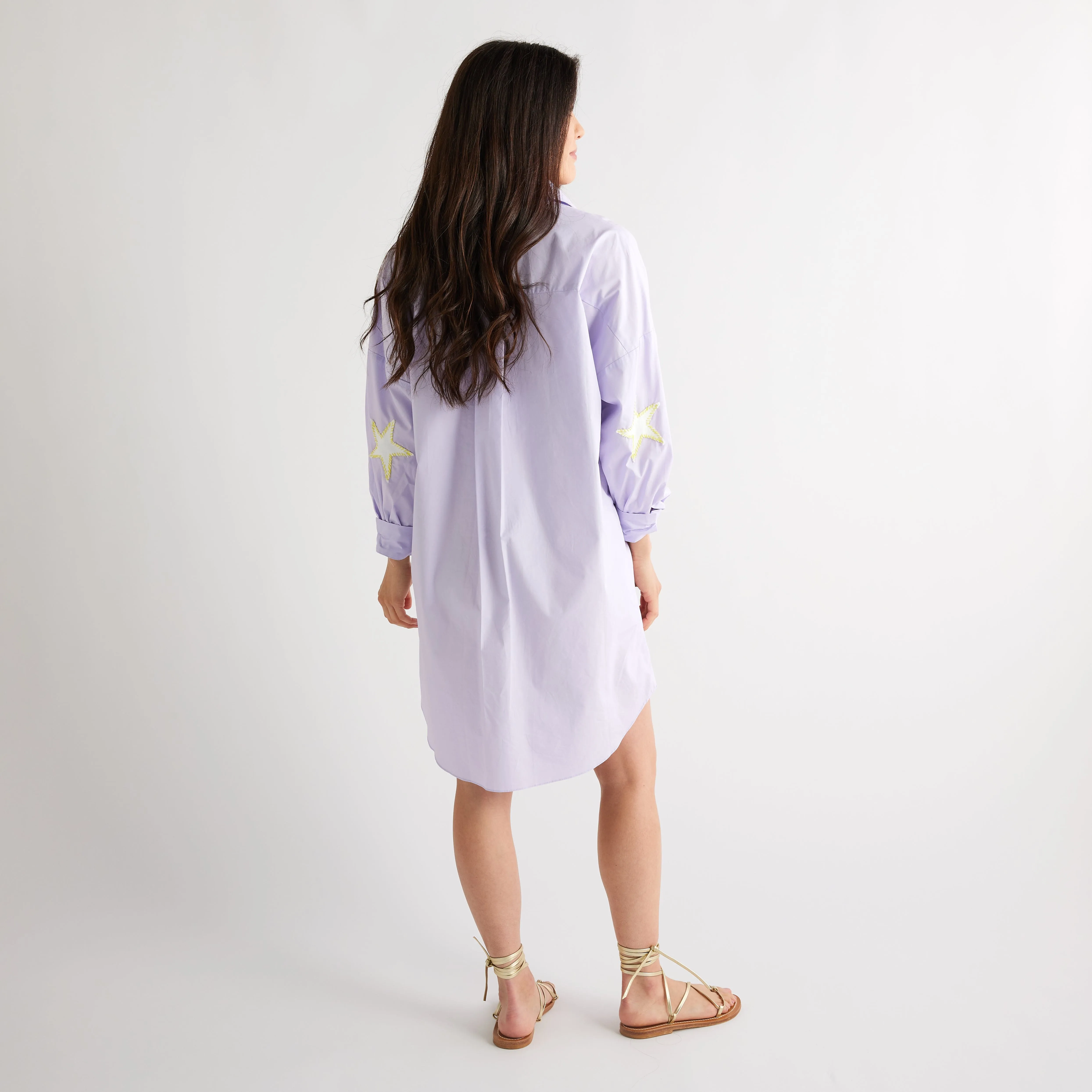 Preppy Star Dress - Lavender with Yellow Star