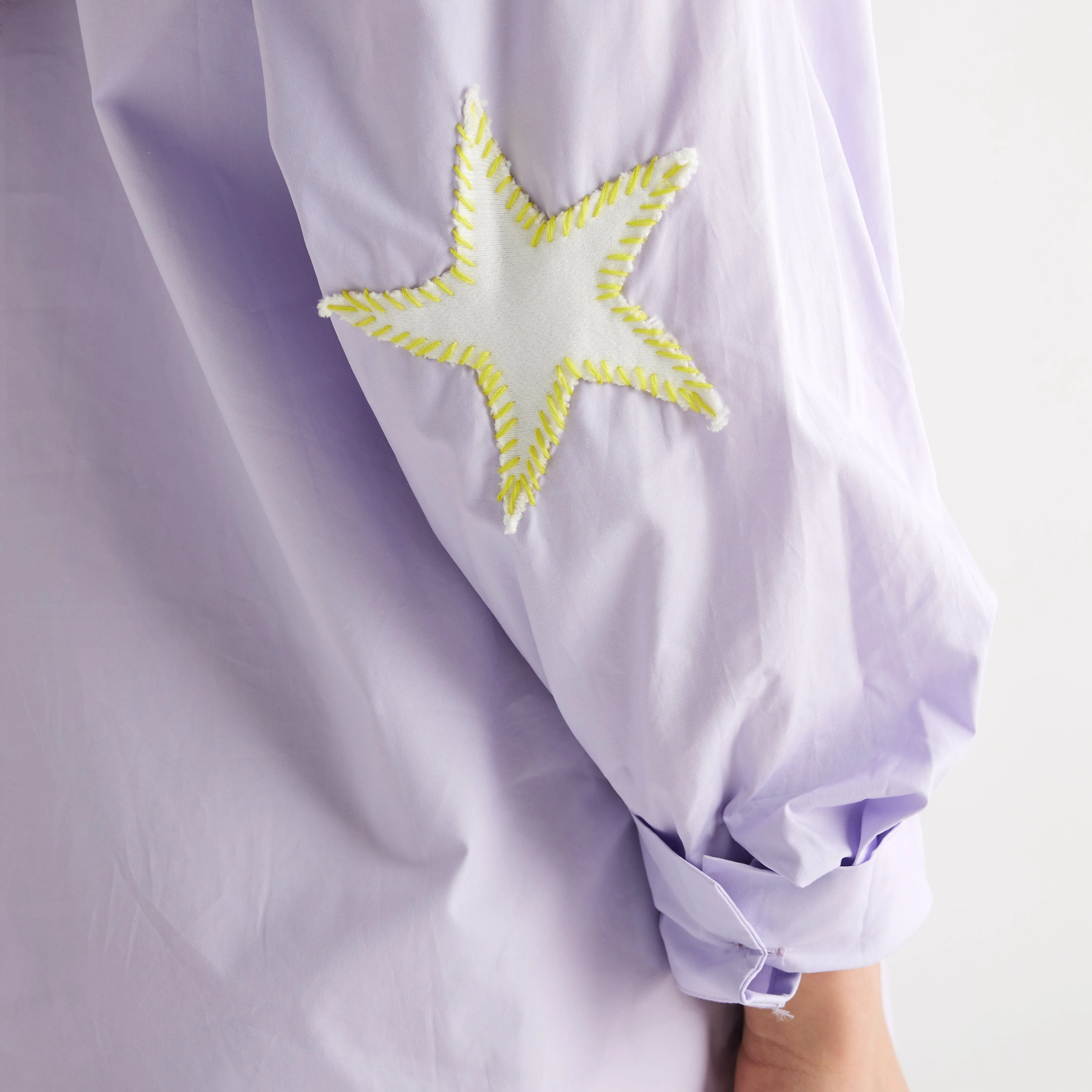 Preppy Star Dress - Lavender with Yellow Star