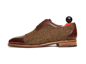 Seaport - MTO - Walnut Museum Calf / Gold Tweed - LPB Last - Natural Single Leather Sole