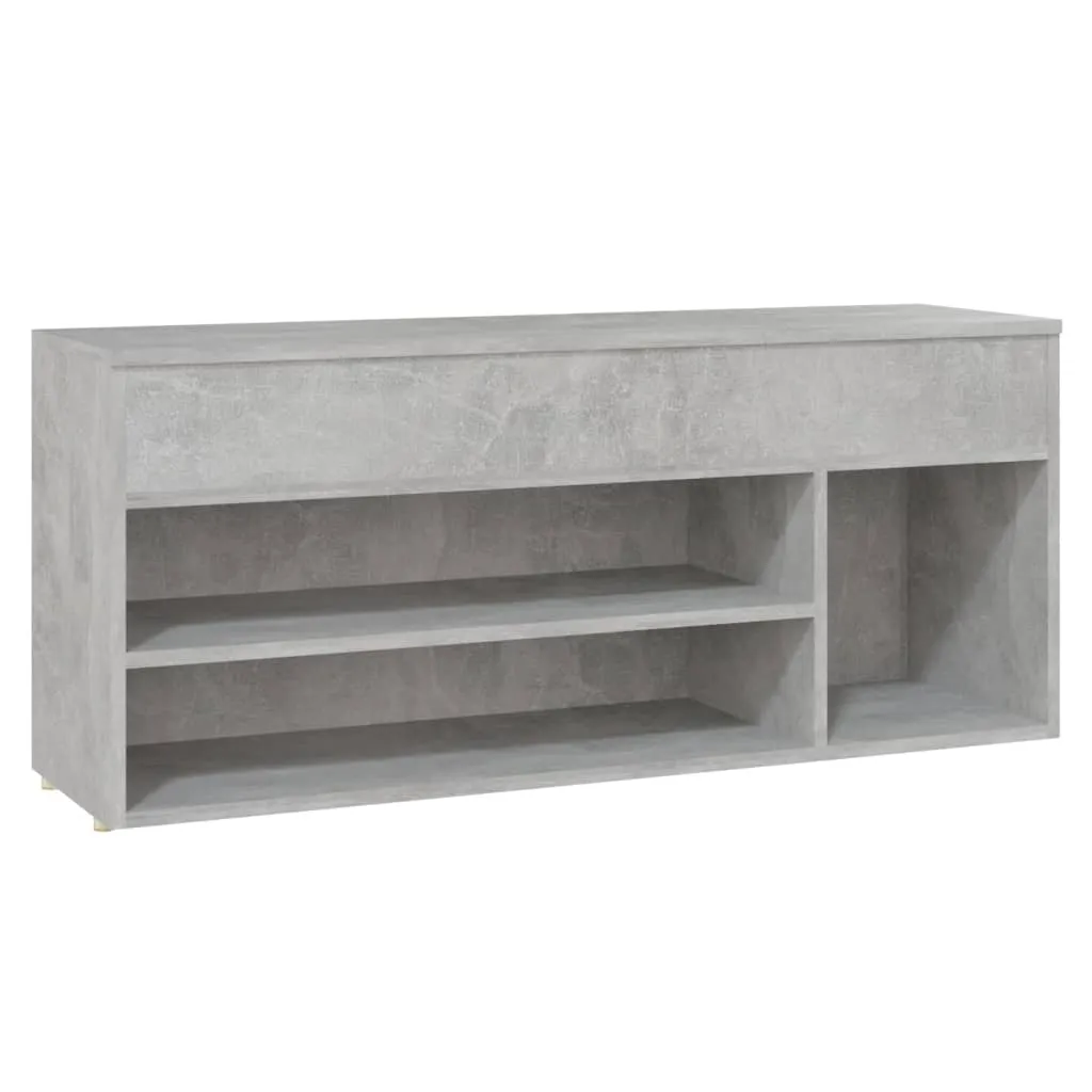 Shoe Bench Concrete Grey 105x30x45 cm Engineered Wood