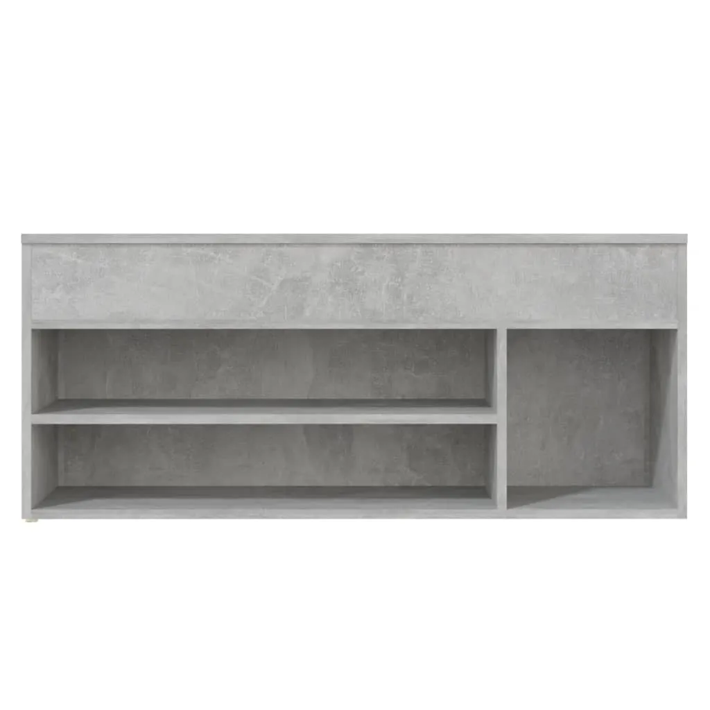 Shoe Bench Concrete Grey 105x30x45 cm Engineered Wood