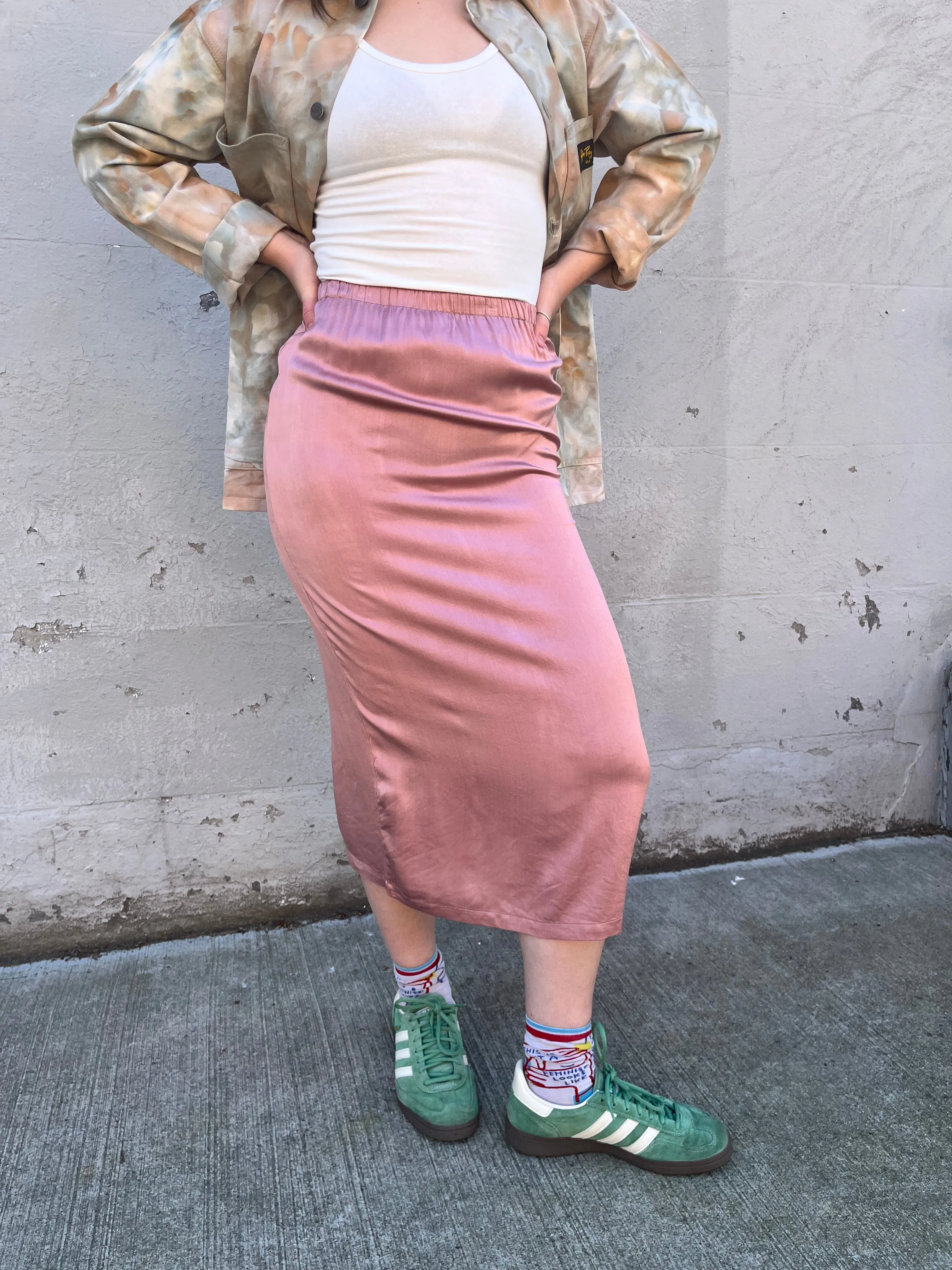 Silk Midi Skirt