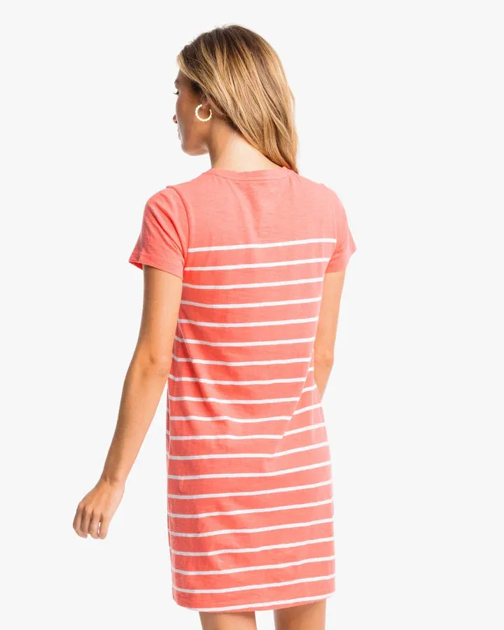 Southern Tide Delilah Sunkist Coral T Shirt Dress