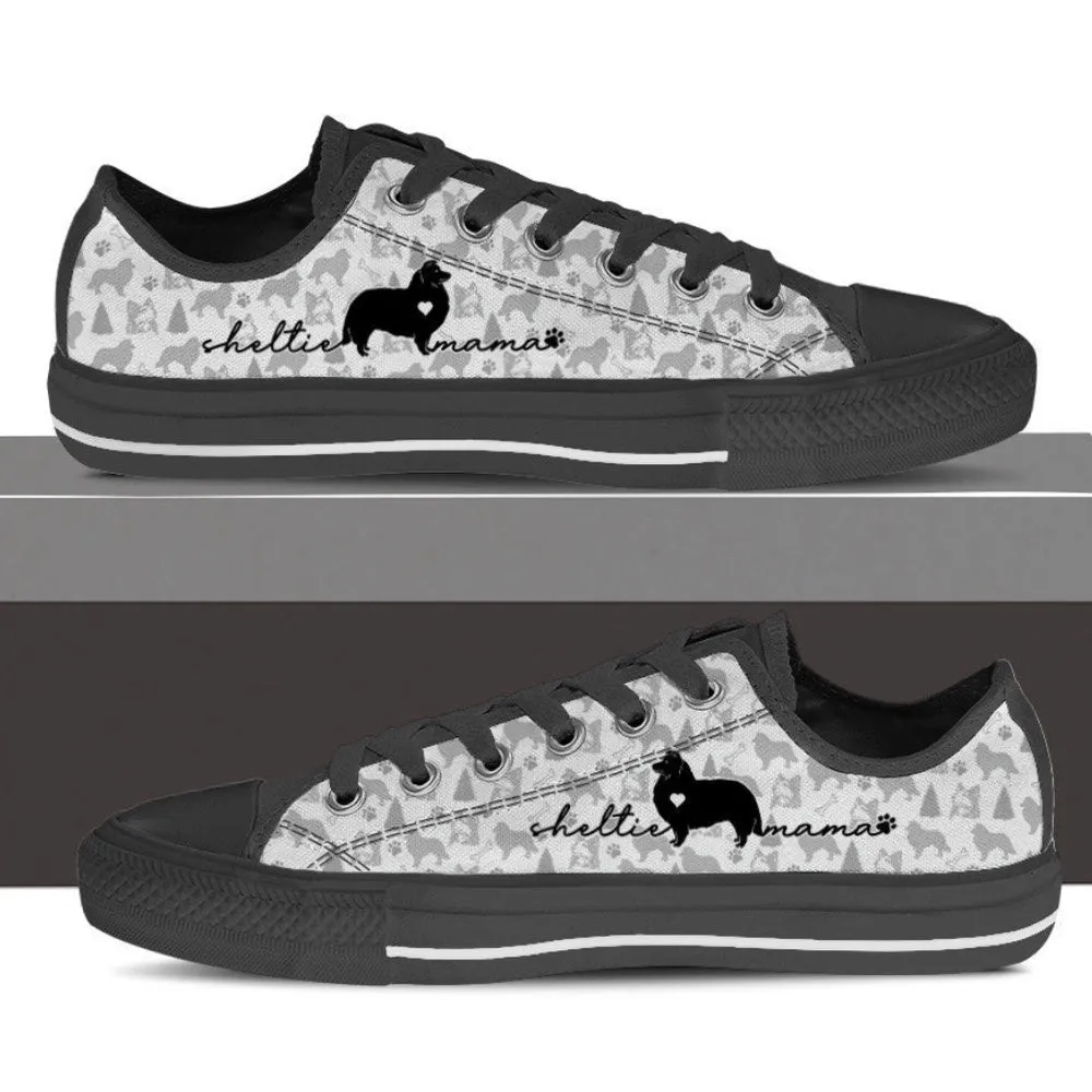 Stylish Shetland Sheepdog Sneakers - Fashionable Low Top Shoes, Dog Printed Shoes, Canvas Shoes For Men, Women