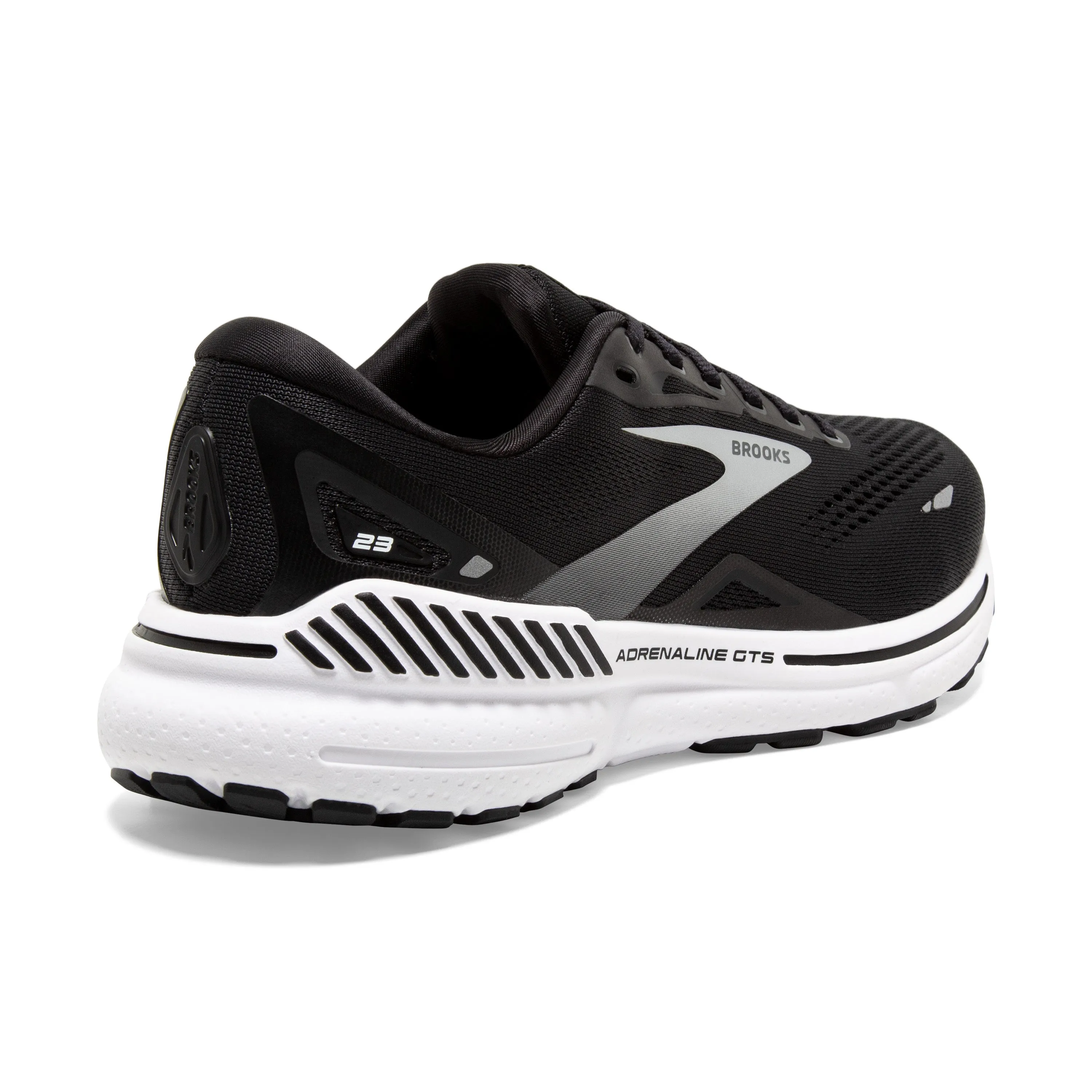 Women's Brooks Adrenaline GTS 23 Color: Black/ White/ Silver (WIDE WIDTH)