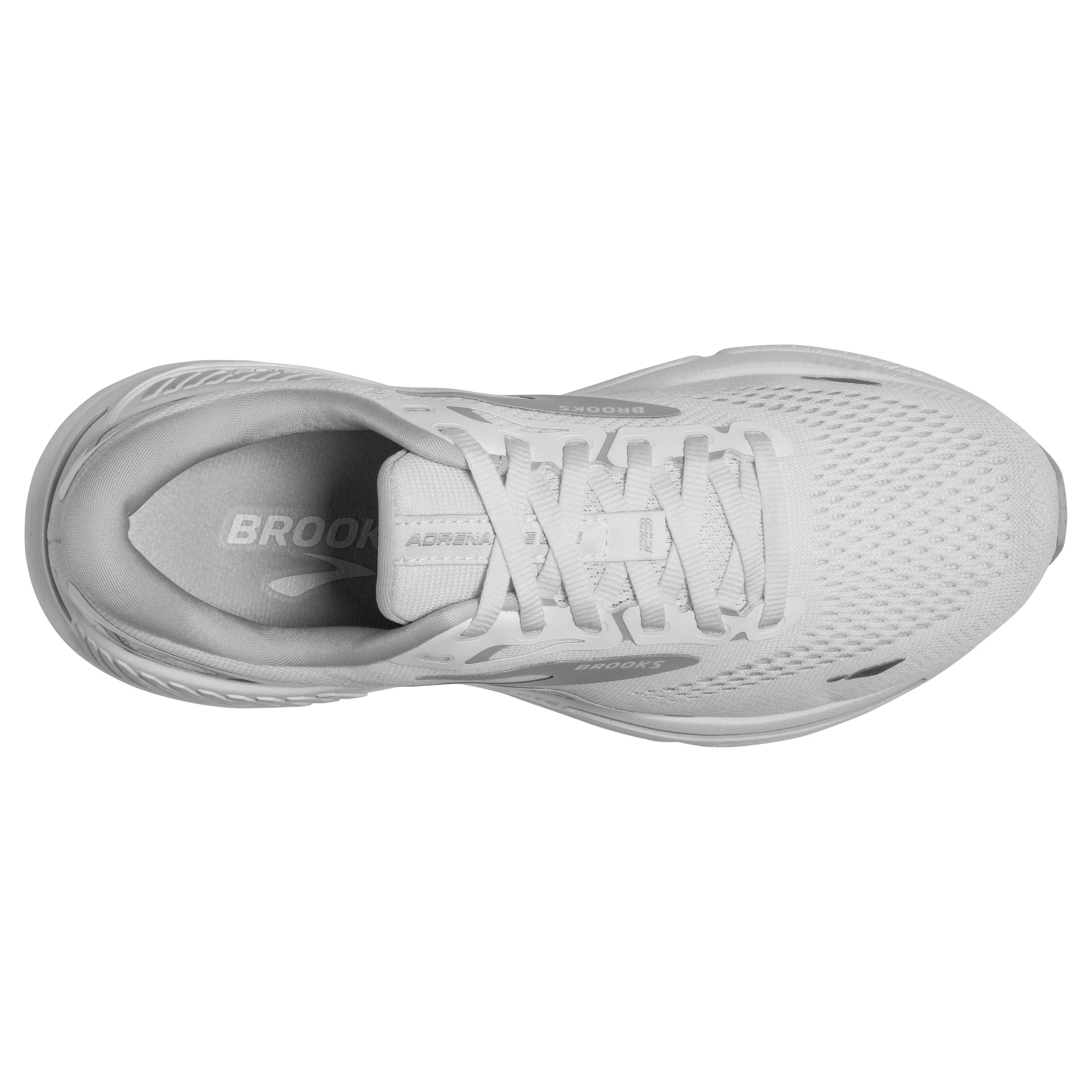 Women's Brooks Adrenaline GTS 23 Color: White/ Oyster/ Silver