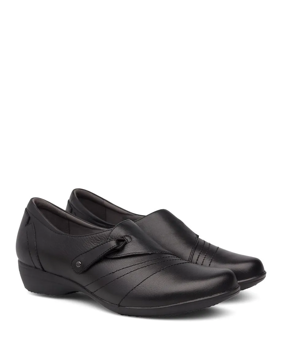 Women's Dansko Franny Color: Black Milled Nappa