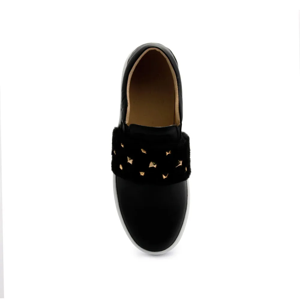 Women's Ketella Black Wool Leather Loafers 90384-099